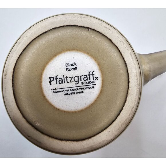 Pfaltzgraff Studio Black Scroll Ceramic Mug 12 Oz Dishwasher & Microwave Safe Be - Picture 4 of 6